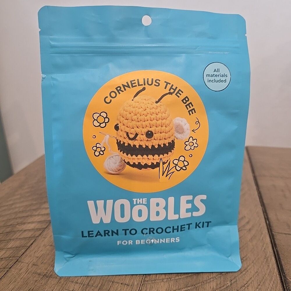 The Woobles 'Cornelius the Bee' Beginners Crochet Kit (Unopened w/ Hook)